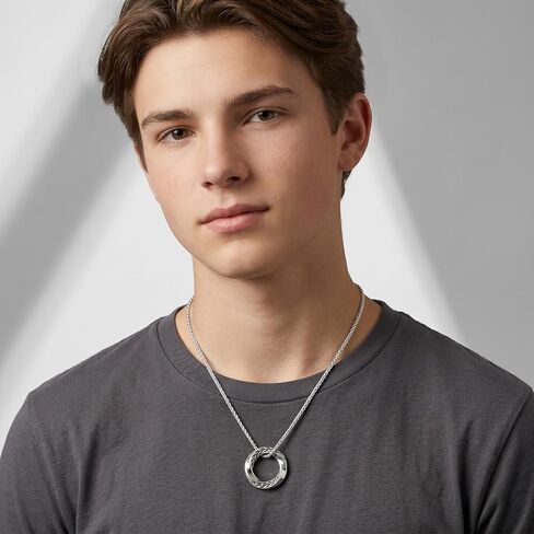 Möbius Strip Men's Necklace 925 Sterling Silver Pendant with Stainless Steel Chain Jewelry for Men in Kuwait