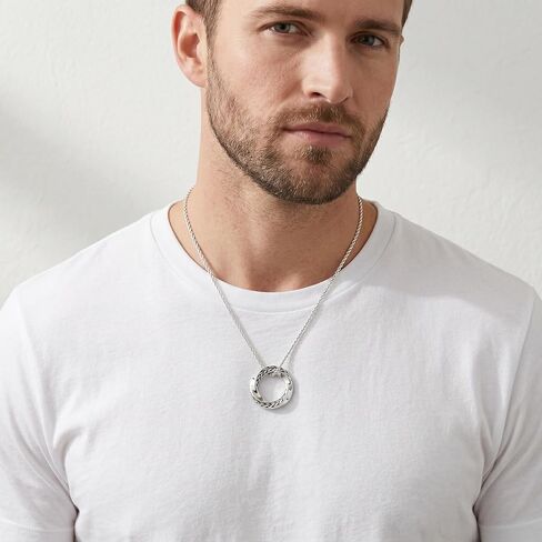 Möbius Strip Men's Necklace 925 Sterling Silver Pendant with Stainless Steel Chain Jewelry for Men in Kuwait