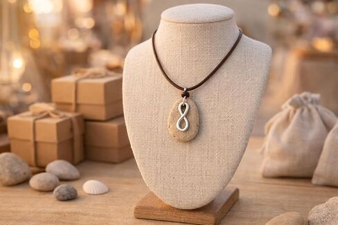 Infinity Hag Stone Necklace for Men and Women Protection Spiritual Talisman in Kuwait