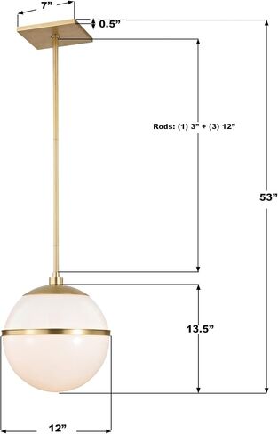 Crystorama Brian Patrick Flynn Truax 1 Light Aged Brass Mini Pendant in Kuwait