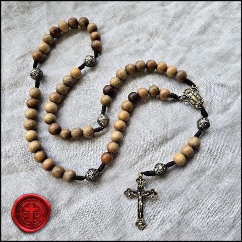 Wood Rosary - Elegantly Handmade Wooden Bead and Bronze Rosary Catholic or Christian Gift Rosaries in Kuwait