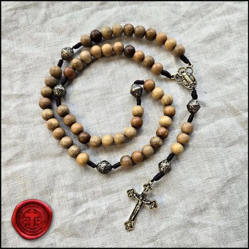 Wood Rosary - Elegantly Handmade Wooden Bead and Bronze Rosary Catholic or Christian Gift Rosaries in Kuwait