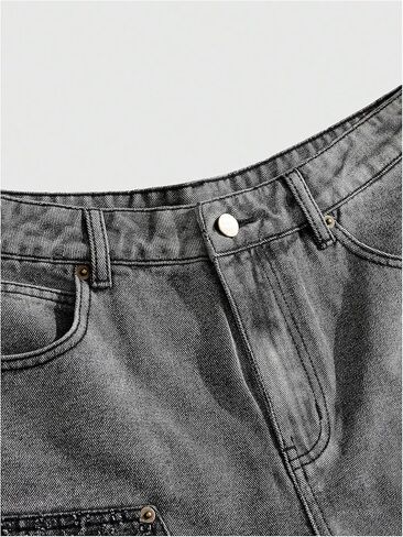 VIPWOLF الرجال الشرير غسلها شورتات جينز Y2K Jorts خمر مستقيم الساق فضفاض الدينيم السراويل الجرونج Harajuku الشارع الشهير in Kuwait