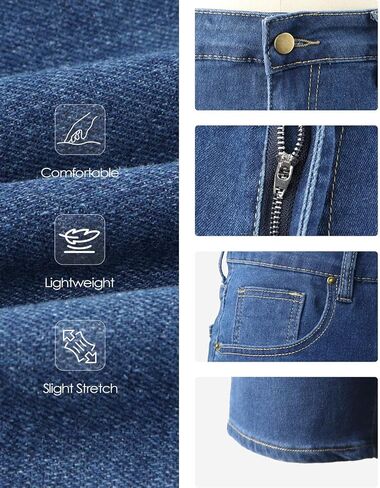Liloak Mens Denim Shorts Pack, Jean Shorts for Men, Stretchy Blue Jean Shorts Men Relaxed Fit Jorts in Kuwait