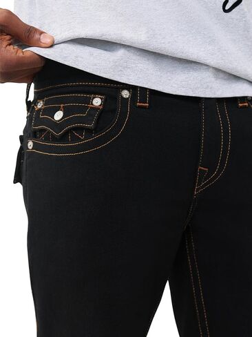 شورت من قماش الدنيم ذو حاشية ريكي مهترئة للرجال من True Religion - مقاس مريح، حاشية مهترئة، تفاصيل على شكل حدوة حصان in Kuwait