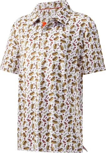 Kids Polo Shirt Boys Performance Short Sleeve Active Casual Print Collared Quick Dry Youth Golf Shirts for Boy in Kuwait