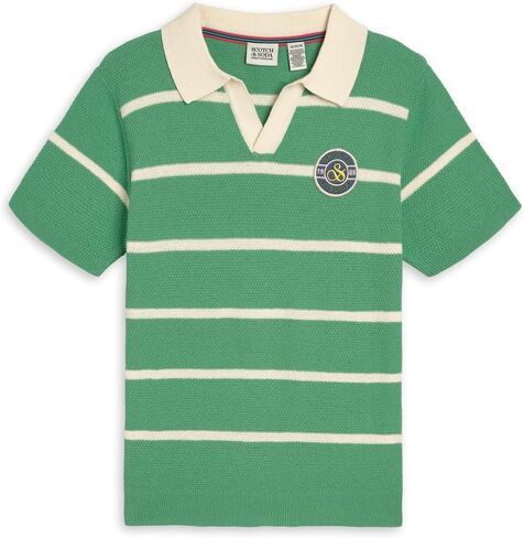 Scotch & Soda Boys' Short Sleeve Sweater Polo – Soft Knit Collared Shirt, Stylish Lightweight Pullover Top for Kids in Saudi Arabia