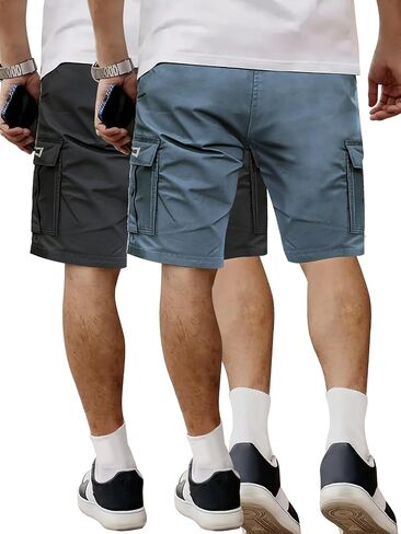 Hidkat Men's Lightweight Cargo Shorts with Drawstring-Breathable,Comfy Casual Outdoor Shorts for Hiking Gym Workout in Saudi Arabia