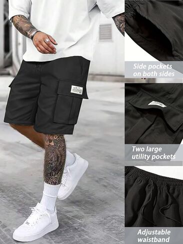 Hidkat Men's Lightweight Cargo Shorts with Drawstring-Breathable,Comfy Casual Outdoor Shorts for Hiking Gym Workout in Saudi Arabia