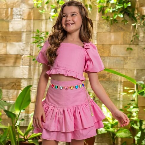 Girls Belt Gold Chain, Kids Adjustable Colorful Rhinestone Metal Waist Chain Belts for Flower Girls Dresses Jeans Gifts in Kuwait