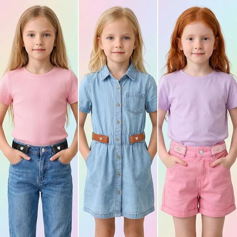 3Pcs No Buckle Stretch Belts for Boy Girl Comfortable Elastic Belts Adjustable Buckle Free Elastic Kids Belt for Casual Pants Jeans in Kuwait