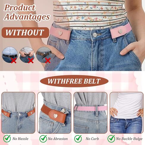 3Pcs No Buckle Stretch Belts for Boy Girl Comfortable Elastic Belts Adjustable Buckle Free Elastic Kids Belt for Casual Pants Jeans in Kuwait