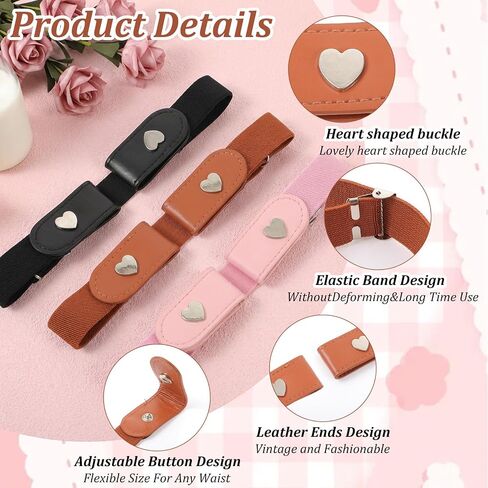 3Pcs No Buckle Stretch Belts for Boy Girl Comfortable Elastic Belts Adjustable Buckle Free Elastic Kids Belt for Casual Pants Jeans in Kuwait