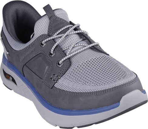 Skechers - مقاس مريح للرجال: حذاء Arch Crosser - Dermot سهل الارتداء، اللون رمادي، المقاس: 9 XW US in Kuwait
