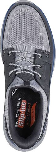 Skechers - مقاس مريح للرجال: حذاء Arch Crosser - Dermot سهل الارتداء، اللون رمادي، المقاس: 9 XW US in Kuwait