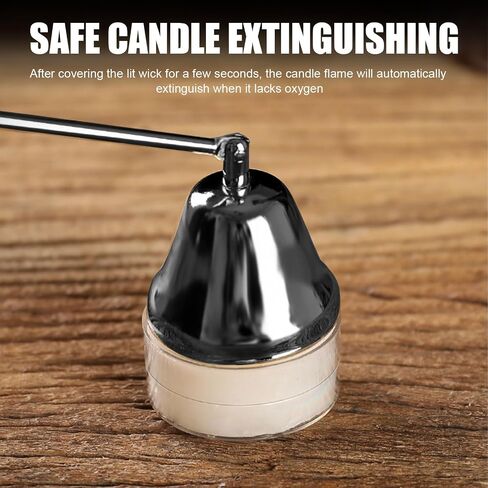 Candle Snuffer, Candle Snuffers Wick Snuffer, Candle Accessory, Extinguish Candle Flame Safely with Long Handle Putting Out Fire, Candle Extinguisher Tool (Black) in Saudi Arabia