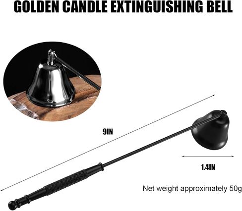 Candle Snuffer, Candle Snuffers Wick Snuffer, Candle Accessory, Extinguish Candle Flame Safely with Long Handle Putting Out Fire, Candle Extinguisher Tool (Black) in Saudi Arabia