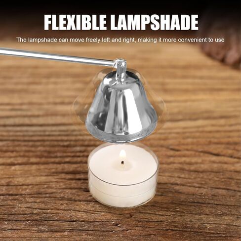 Candle Snuffer, Candle Snuffers Wick Snuffer, Candle Accessory, Extinguish Candle Flame Safely with Long Handle Putting Out Fire, Candle Extinguisher Tool (Silvery) in Saudi Arabia