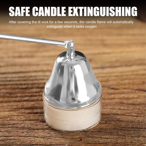 Candle Snuffer, Candle Snuffers Wick Snuffer, Candle Accessory, Extinguish Candle Flame Safely with Long Handle Putting Out Fire, Candle Extinguisher Tool (Silvery) in Saudi Arabia