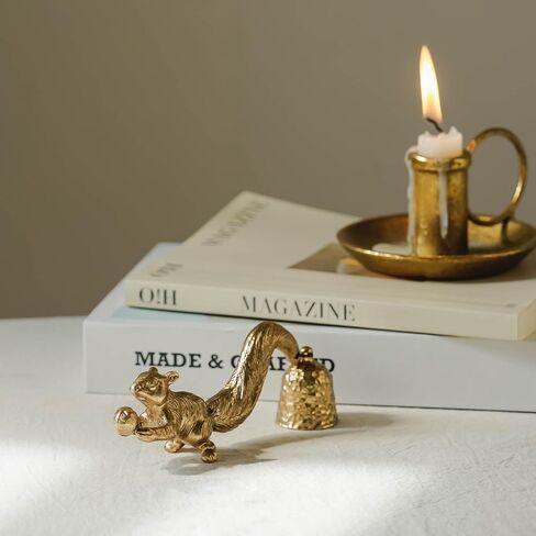 NIKKY HOME Candle Snuffer, Vintage Candle Extinguisher with Squirrel Decorative Metal Candle Snuffers with Long Handle Candles Accessory Candles Accessories Gift in Saudi Arabia