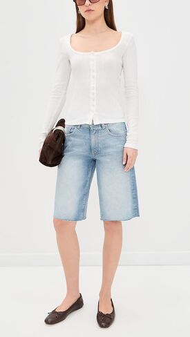 DL1961 Women's Abby Relaxed Low Rise Denim Shorts in Kuwait