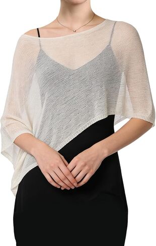 Womens Sheer Poncho Shrug, Lightweight Cover Up Sweater for Beach Party Travel Formal Occasions in Saudi Arabia