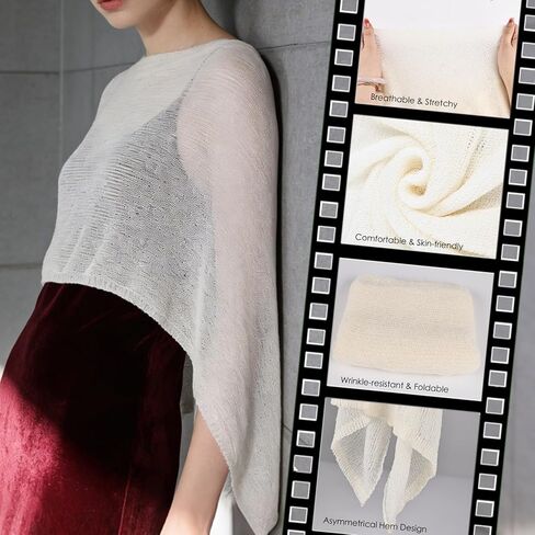 Womens Sheer Poncho Shrug, Lightweight Cover Up Sweater for Beach Party Travel Formal Occasions in Saudi Arabia