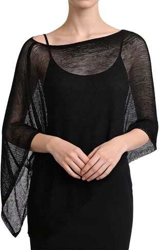 Womens Sheer Poncho Shrug, Lightweight Cover Up Sweater for Beach Party Travel Formal Occasions in Saudi Arabia