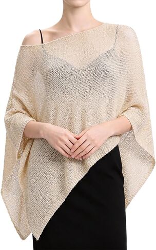 Womens Sheer Poncho Shrug, Lightweight Cover Up Sweater for Beach Party Travel Formal Occasions in Saudi Arabia