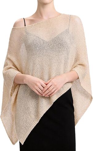 Womens Sheer Poncho Shrug, Lightweight Cover Up Sweater for Beach Party Travel Formal Occasions in Saudi Arabia