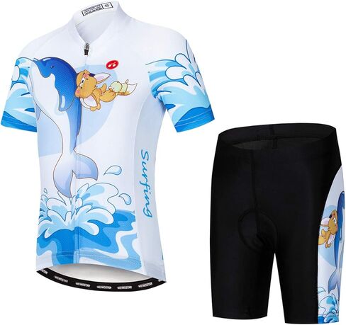 Weimostar Children Boys' Girls' Cycling Jersey Set Short Sleeve 3D Padded Shorts Breathable in Kuwait