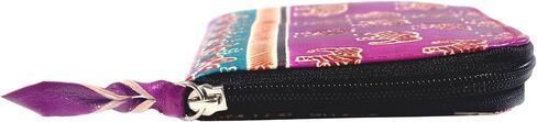 ZINT Handcrafted Shantiniketan Genuine Leather Women’s Wallet – Purple Hand-Tooled Elephant Motif Zipper Clutch in Saudi Arabia
