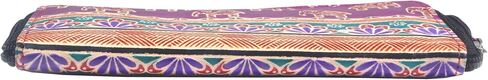 ZINT Handcrafted Shantiniketan Genuine Leather Women’s Wallet – Purple Hand-Tooled Elephant Motif Zipper Clutch in Saudi Arabia