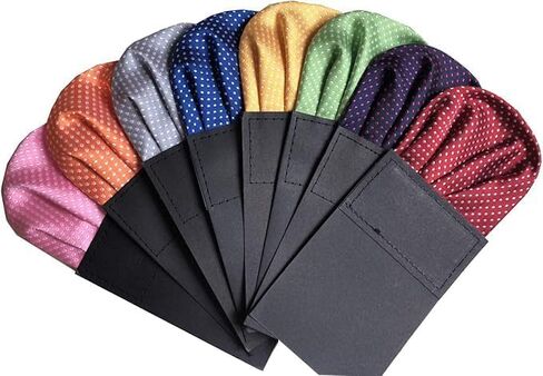 Men's PreFolded Pocket Squares On Card Assorted colors Polka dots Polyester Stain 2 Style 8 pieces in Saudi Arabia