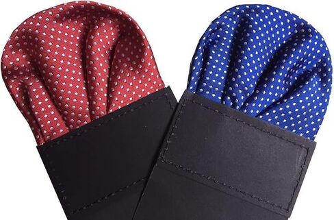 Men's PreFolded Pocket Squares On Card Assorted colors Polka dots Polyester Stain 2 Style 8 pieces in Saudi Arabia
