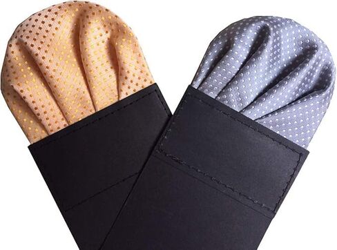 Men's PreFolded Pocket Squares On Card Assorted colors Polka dots Polyester Stain 2 Style 8 pieces in Saudi Arabia