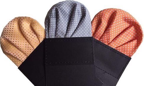 Men's PreFolded Pocket Squares On Card Assorted colors Polka dots Polyester Stain 2 Style 8 pieces in Saudi Arabia