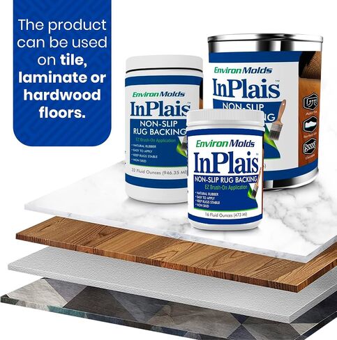 ENVIRONMOLDS InPlais Non-Slip Area Rug Backing (16 oz) - Fabric & Floor Safe Latex Layer for Kitchen, Bathroom, Hallways | Enhances Rug Durability & Safety in Saudi Arabia