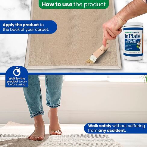 ENVIRONMOLDS InPlais Non-Slip Area Rug Backing (16 oz) - Fabric & Floor Safe Latex Layer for Kitchen, Bathroom, Hallways | Enhances Rug Durability & Safety in Saudi Arabia