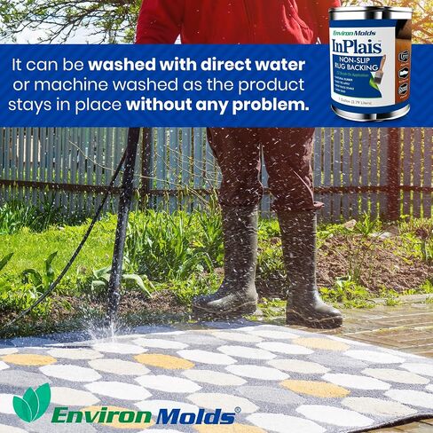 ENVIRONMOLDS InPlais Non-Slip Area Rug Backing (16 oz) - Fabric & Floor Safe Latex Layer for Kitchen, Bathroom, Hallways | Enhances Rug Durability & Safety in Saudi Arabia