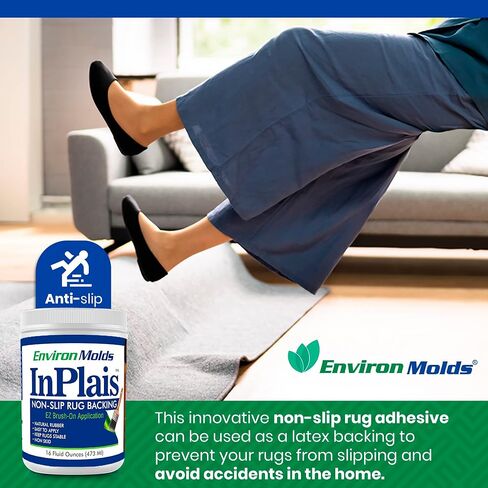 ENVIRONMOLDS InPlais Non-Slip Area Rug Backing (16 oz) - Fabric & Floor Safe Latex Layer for Kitchen, Bathroom, Hallways | Enhances Rug Durability & Safety in Saudi Arabia