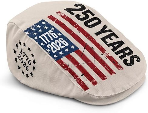 American 250 Years Newsboy Cap for Men USA 250th Anniversary Hat Adjustable Breathable Flat Caps for 4th of July in Saudi Arabia
