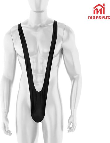 Marsrut 2PCS Mankini Swimsuit Men Thong Costume, One Piece Panties Underwear Conjoined Stretchy Funny Sexy Hammock Swimsuit Beach Swimwear for Man Banana Bathing Swimming Valentines Day Green, Black in Kuwait