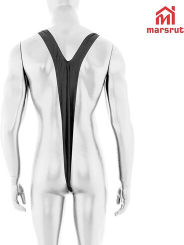 Marsrut 2PCS Mankini Swimsuit Men Thong Costume, One Piece Panties Underwear Conjoined Stretchy Funny Sexy Hammock Swimsuit Beach Swimwear for Man Banana Bathing Swimming Valentines Day Green, Black in Kuwait
