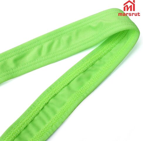 Marsrut 2PCS Mankini Swimsuit Men Thong Costume, One Piece Panties Underwear Conjoined Stretchy Funny Sexy Hammock Swimsuit Beach Swimwear for Man Banana Bathing Swimming Valentines Day Green, Black in Kuwait