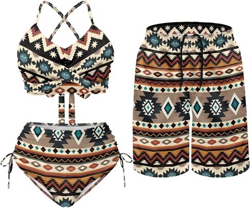 Matching Swimsuit for Couples,Women 2 Piece Bathing Suit Bikini Set Mens Swimtrunks in Kuwait