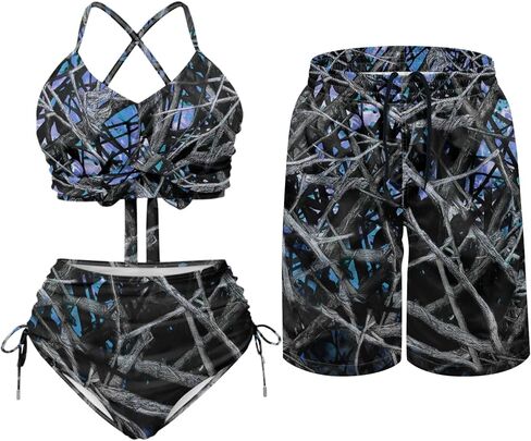Matching Swimsuit for Couples,Women 2 Piece Bathing Suit Bikini Set Mens Swimtrunks in Kuwait