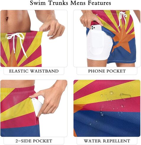 Patriot Flag Swim Trunks for Men Casual Shorts Swimwear Summer Beach Wear in Saudi Arabia