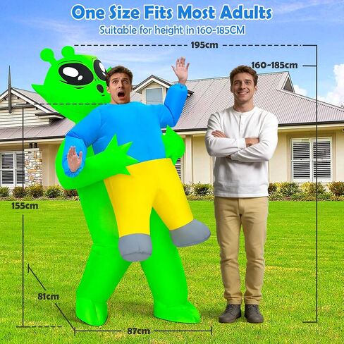 Danxilu Inflatable Alien Costume for Adults, Funny Blow Up Alien Abduction Costumes for Men Women, Halloween Suit With Holding Human for Cosplay, Comic-Con Party, Christmas, Social Media Videos in Saudi Arabia