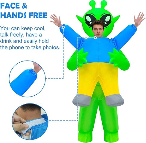 Danxilu Inflatable Alien Costume for Adults, Funny Blow Up Alien Abduction Costumes for Men Women, Halloween Suit With Holding Human for Cosplay, Comic-Con Party, Christmas, Social Media Videos in Saudi Arabia